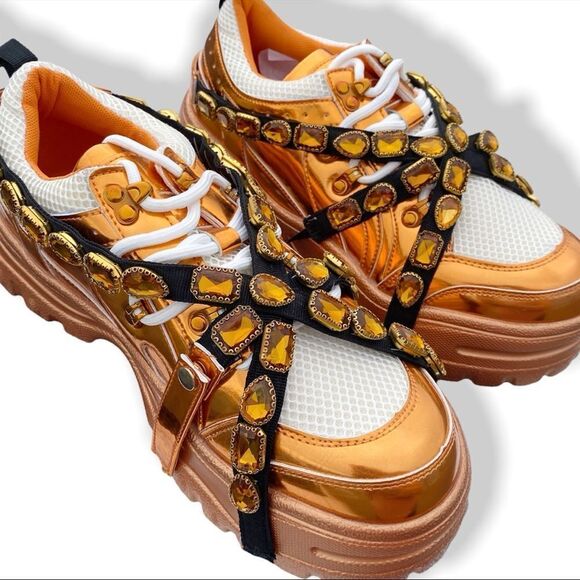 Dolls Kill x Cape Robbin Jeweled Platform Sneakers - Picture 4 of 12